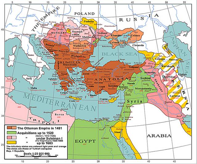 mapa do imprio otomano em 1520